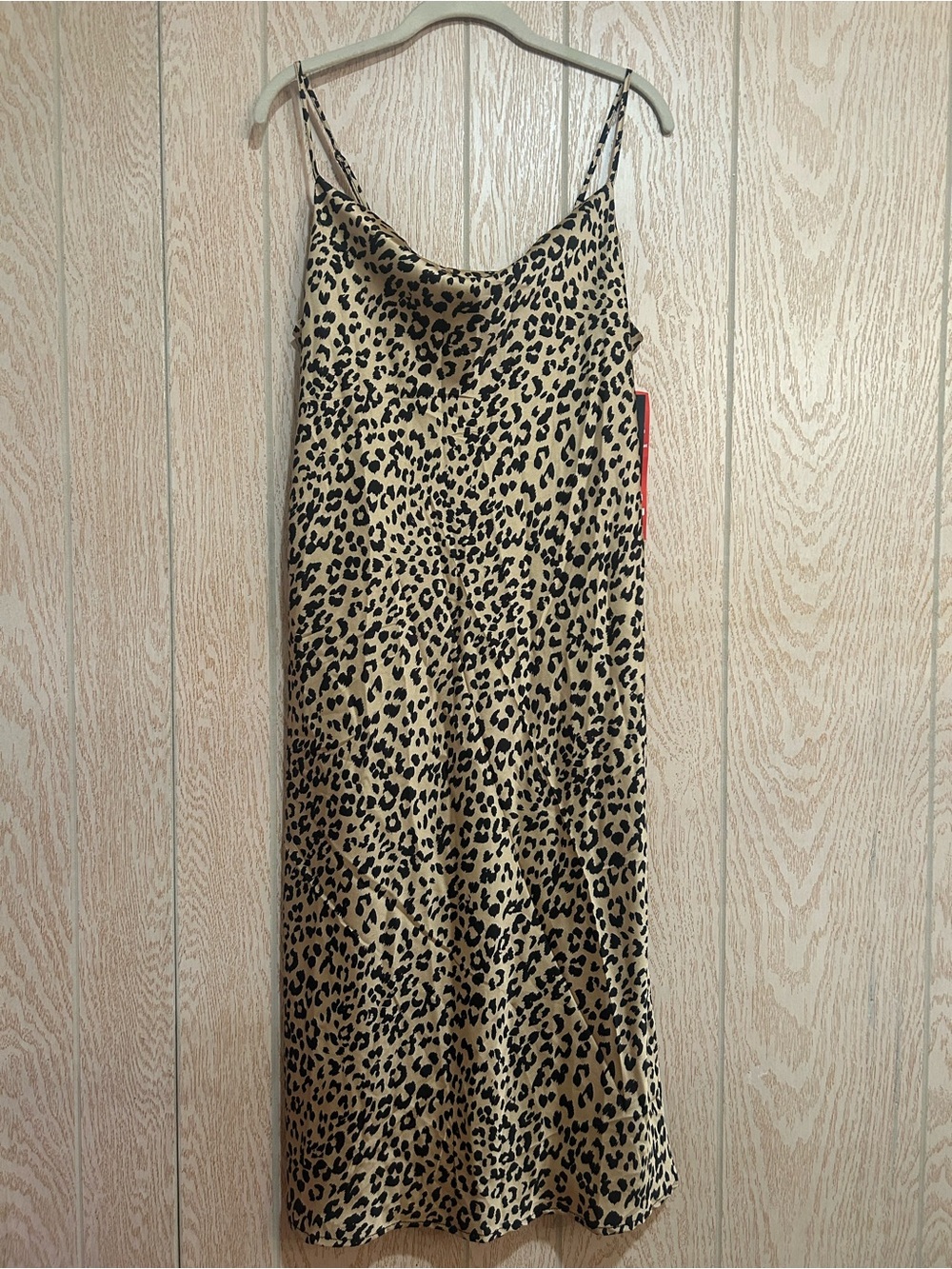 NWT Medium Sara Michelle Leopard Print Slip Dress in Beige and Black with Tag